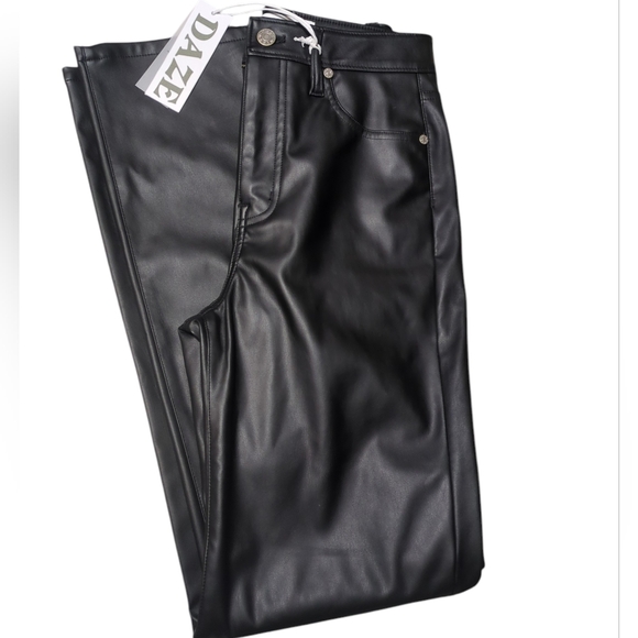 Daze Pants - DAZE Black Faux Leather Pants Size  24